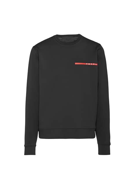 prada men's black sweater|Prada sweatshirt for men.